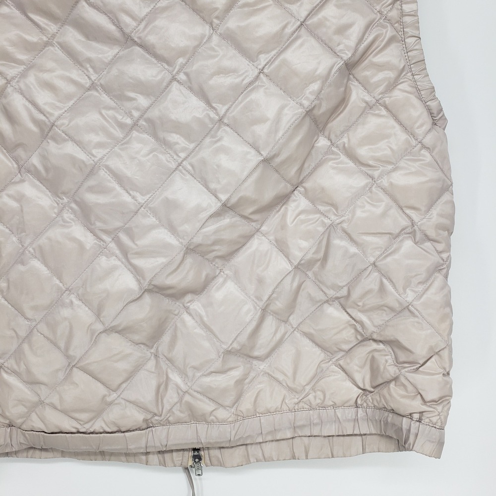 J Crew Quilted Puffer Vest Women Medium Beige Down Fill Zip Pockets Lightweight - Picture 7 of 7